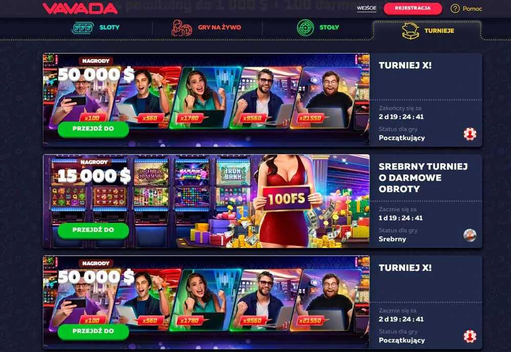 Turnieje w Vavada Casino