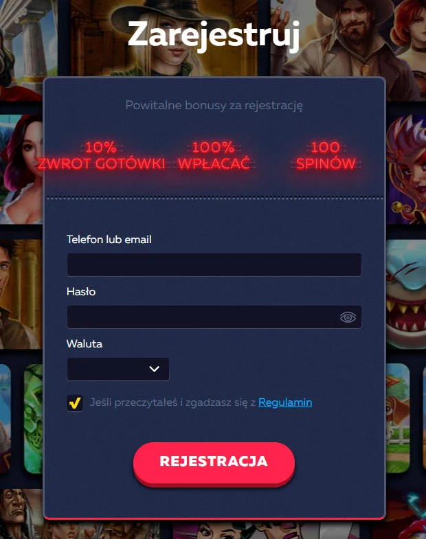 Rejestracja w Vavada Casino