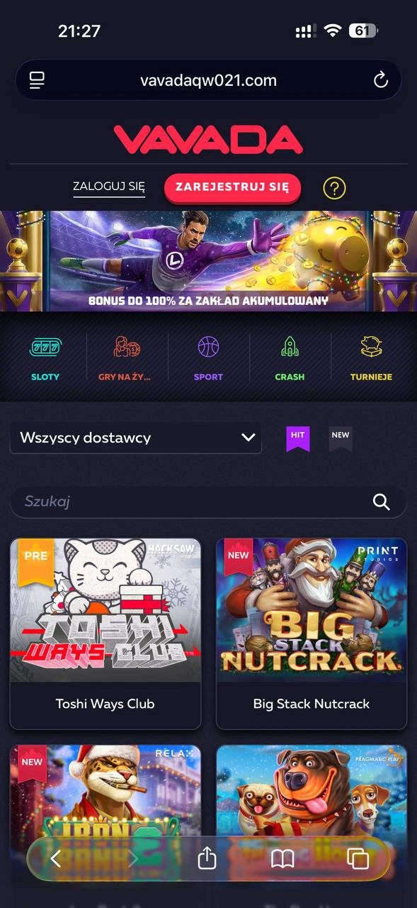 Vavada Casino wersja mobilna